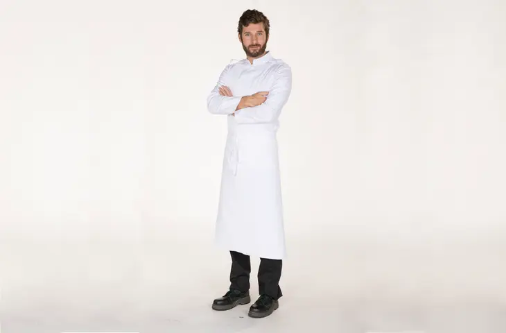 A man wearing a Chef's Apron