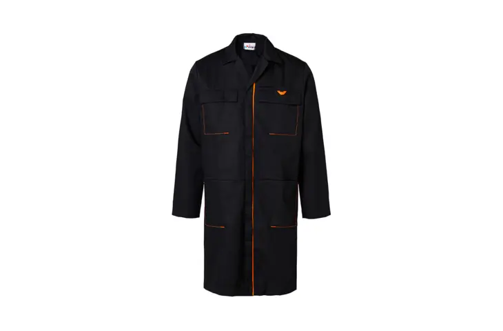 Black and orange Everywear coat