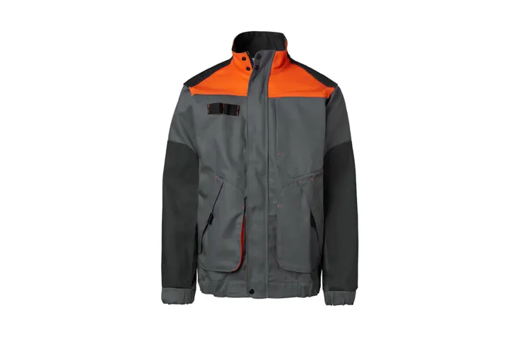 Grey and orange bomber jacket