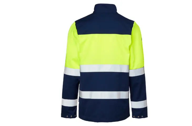 PROVISIBLE_Blouson_bleu_marine_jaune_dos