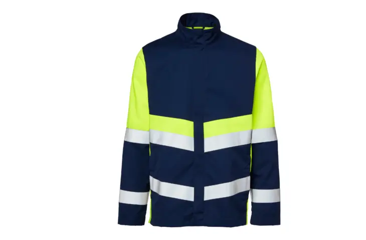 PROVISIBLE_Blouson_bleu_marine_jaune_face