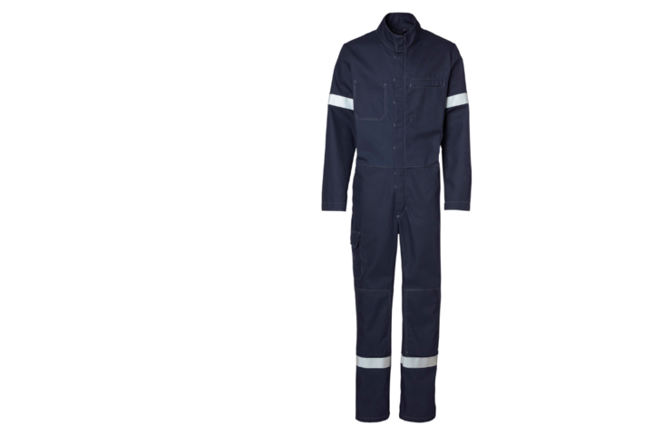 Combinaison de travail marine PROMEGA avec bandes rétroréfléchissantes - face