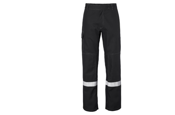 Pantalon de travail PROMEGA gris avec bandes rétroréfléchissantes - face