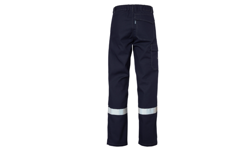 Pantalon de travail PROMEGA marine avec bandes rétroréfléchissantes - dos
