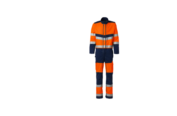 Combinaison de travail Haute Visibilité ProShine orange - face - Classe 3