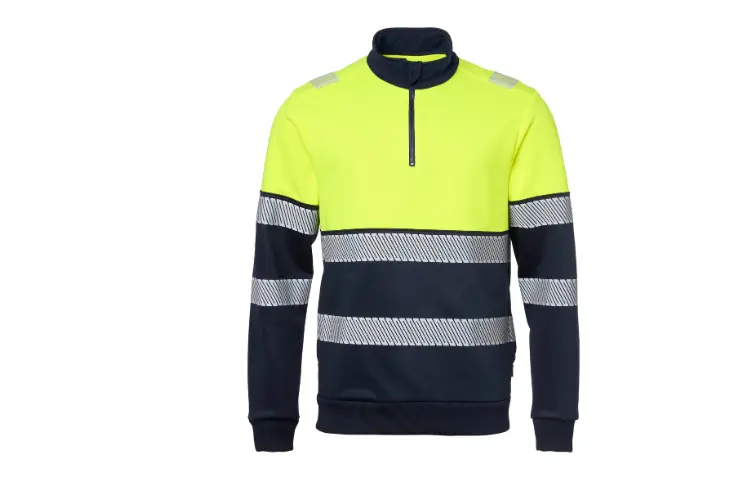 Sweat col zippé haute visbilité ProEssentials jaune