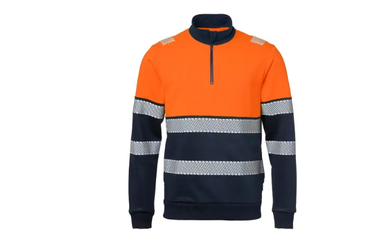 Sweat col zippé haute visbilité ProEssentials orange