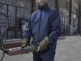 A man wearing an Epinox bomber jacket