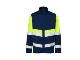 PROVISIBLE_Blouson_bleu_marine_jaune_face