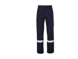 Pantalon de travail PROMEGA marine avec bandes rétroréfléchissantes - face
