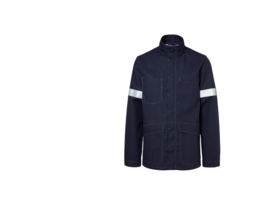 Veste de travail PROMEGA marine avec bandes rétroréfléchissantes - face